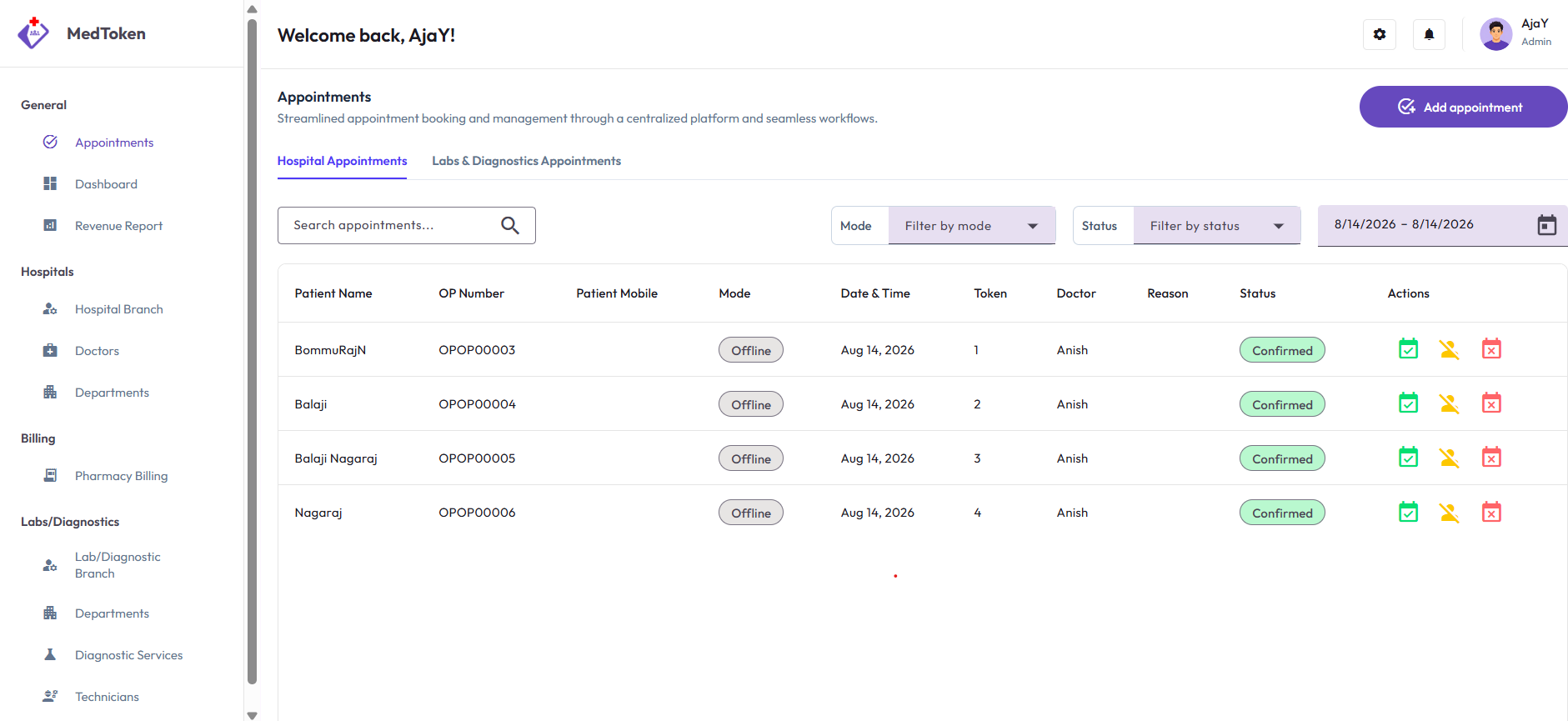 MedToken Web Console Preview